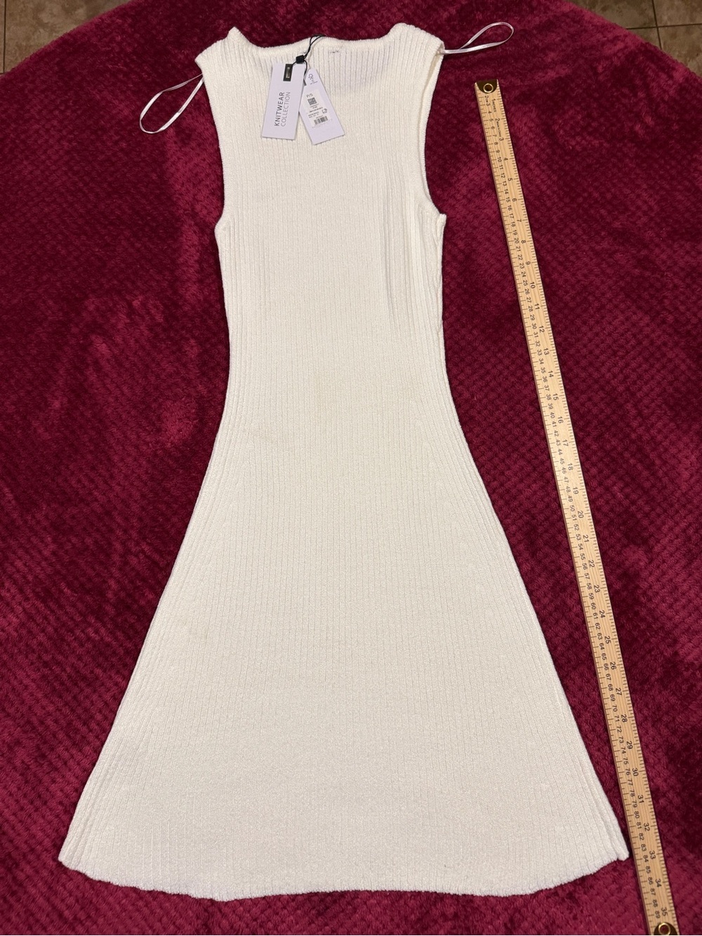 Dynamite Ivory Sleeveless Knit Flare Dress